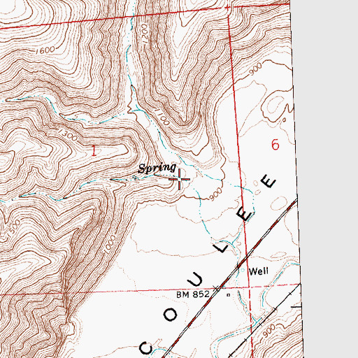 Topographic Map of Francis Canyon, WA