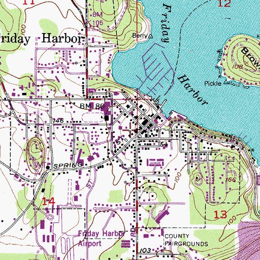 Topographic Map of Friday Harbor, WA