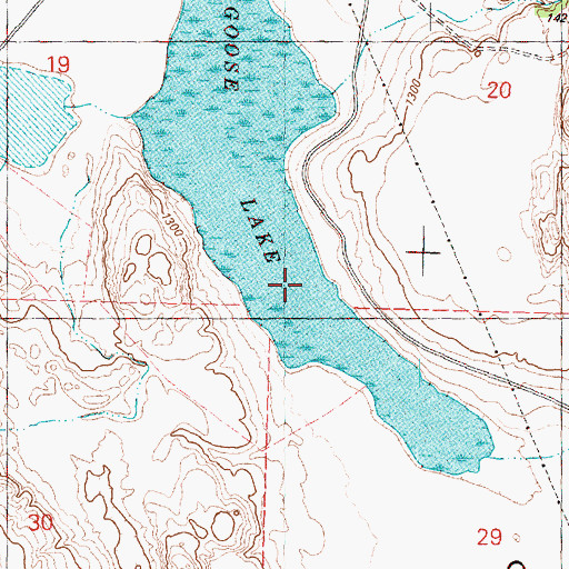 Topographic Map of Goose Lake, WA