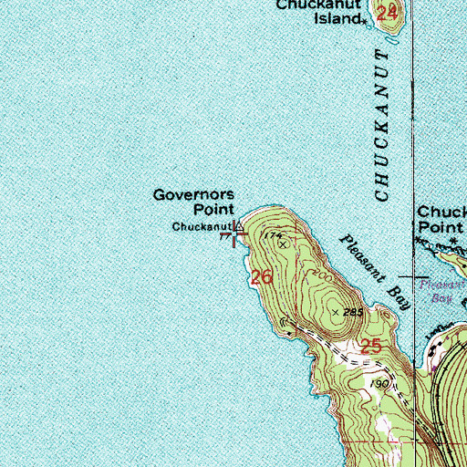 Topographic Map of Governors Point, WA