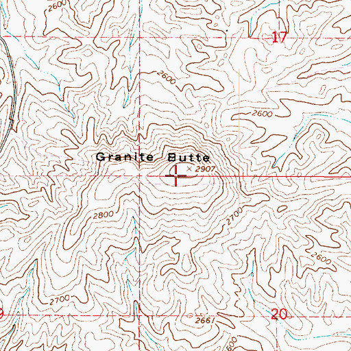 Topographic Map of Granite Butte, WA