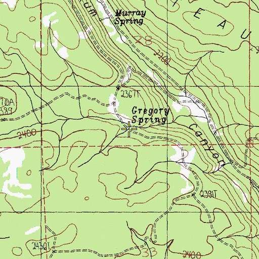 Topographic Map of Gregory Spring, WA