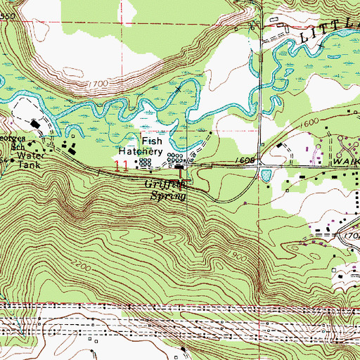 Topographic Map of Griffith Spring, WA