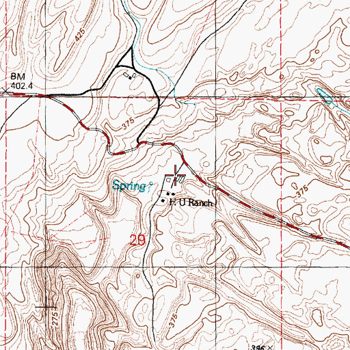 Topographic Map of H U Ranch, WA
