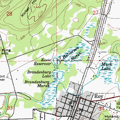 Topographic Map of Halverson Marsh, WA