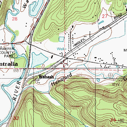 Topographic Map of Hanaford Valley, WA