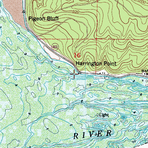 Topographic Map of Harrington Point, WA