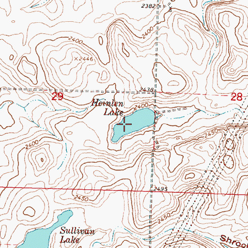 Topographic Map of Heinlen Lake, WA