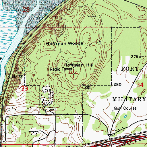 Topographic Map of Hoffman Hill, WA