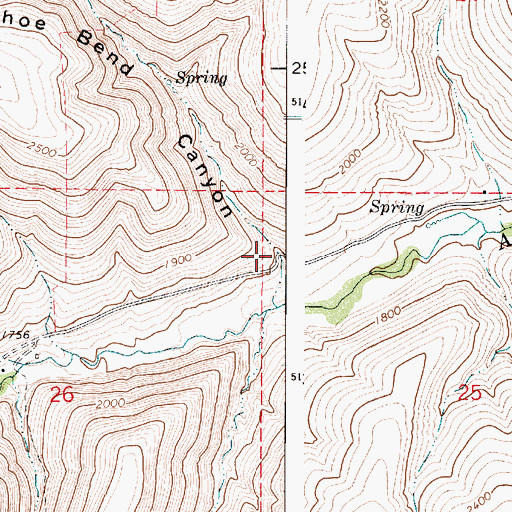 Topographic Map of Horseshoe Canyon, WA