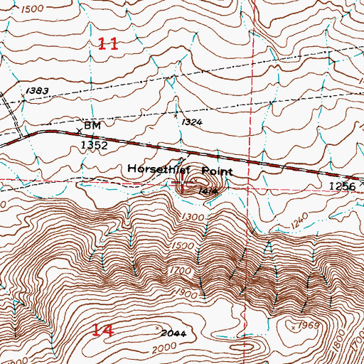 Topographic Map of Horsethief Point, WA