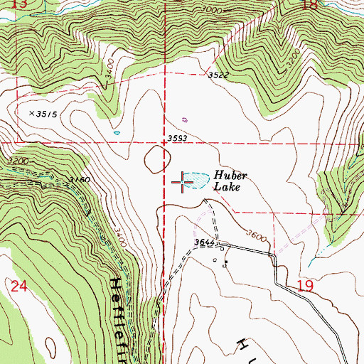 Topographic Map of Huber Lake, WA