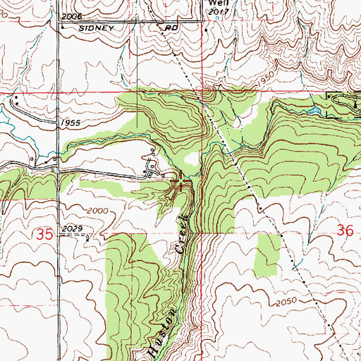 Topographic Map of Huston Creek, WA
