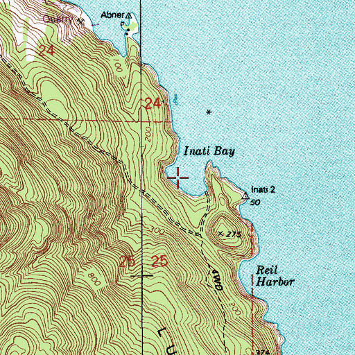 Topographic Map of Inati Bay, WA
