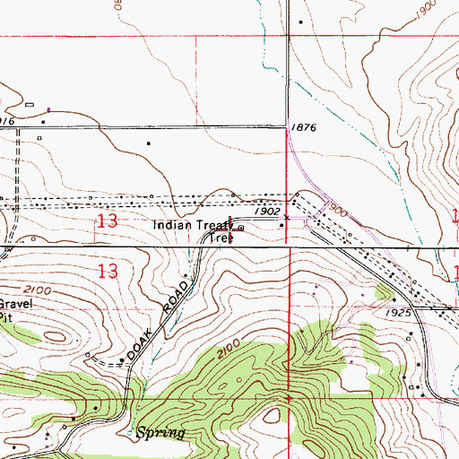 Topographic Map of Indian Treaty Tree, WA