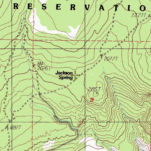 Topographic Map of Jackson Spring, WA