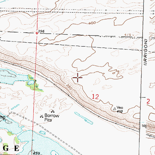 Topographic Map of John Day Wildlife Management Area, WA