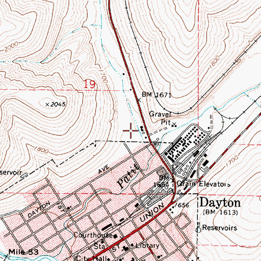 Topographic Map of Johnson Hollow, WA
