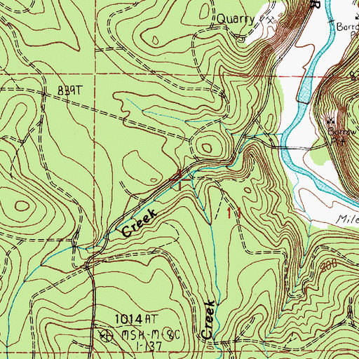 Topographic Map of Jordan Creek, WA