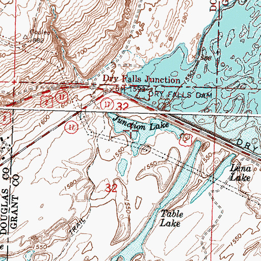 Topographic Map of Junction Lake, WA