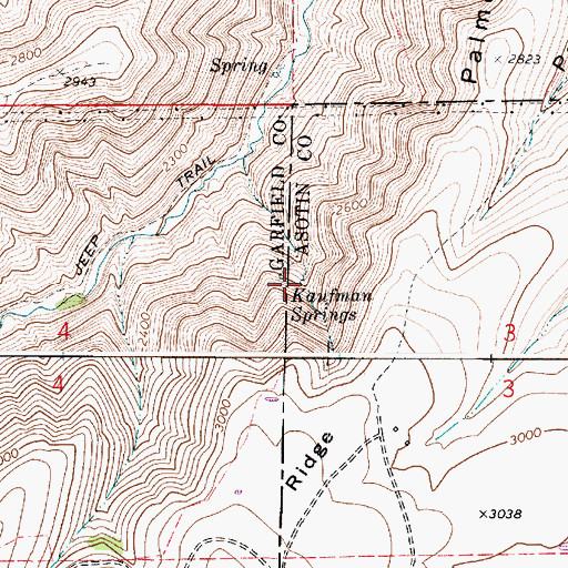 Topographic Map of Kaufman Springs, WA