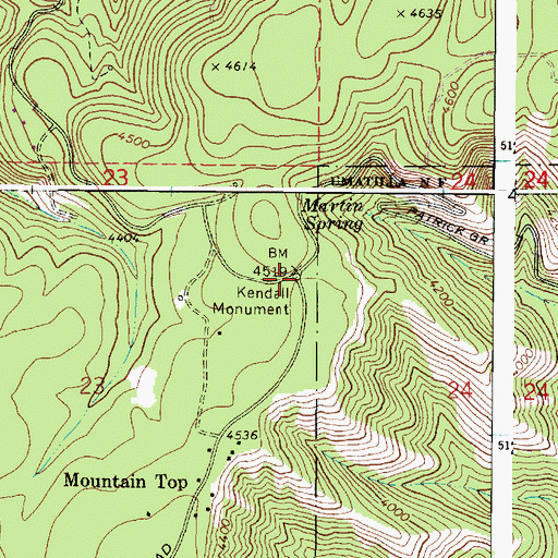 Topographic Map of Kendall Monument, WA
