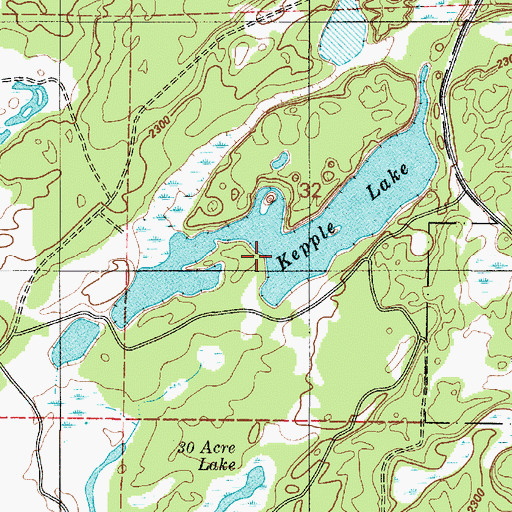 Topographic Map of Kepple Lake, WA