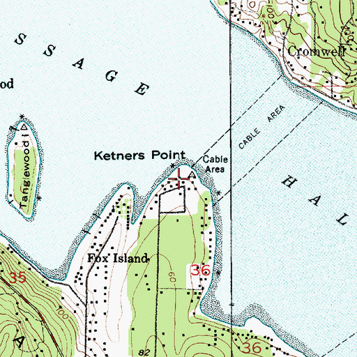 Topographic Map of Ketners Point, WA