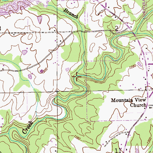 Topographic Map of Wolf Branch, AL