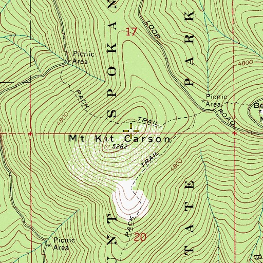 Topographic Map of Mount Kit Carson, WA