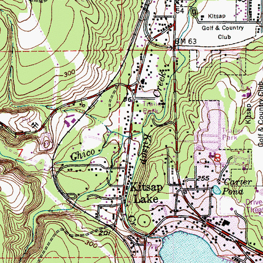 Topographic Map of Kitsap Creek, WA