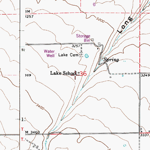 Topographic Map of Lake School, WA