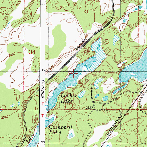 Topographic Map of Lasher Lake, WA