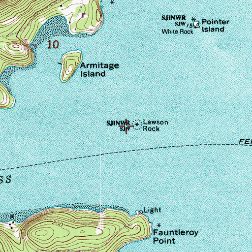 Topographic Map of Lawson Rock, WA