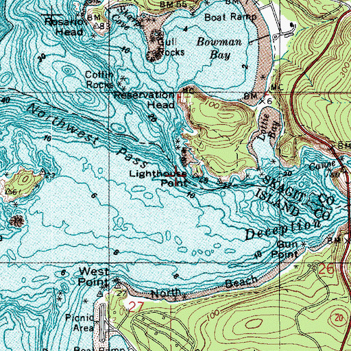 Topographic Map of Lighthouse Point, WA
