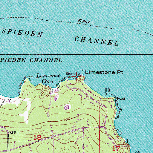 Topographic Map of Limestone Point, WA