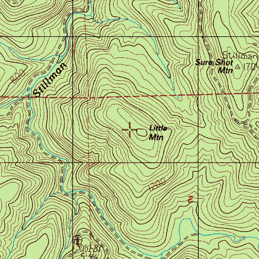 Topographic Map of Little Mountain, WA
