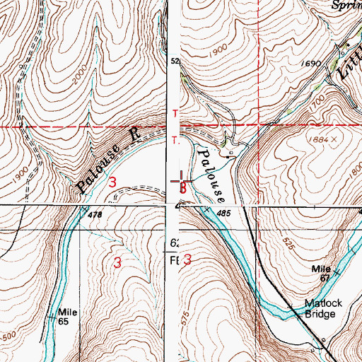 Topographic Map of Little Valley Creek, WA