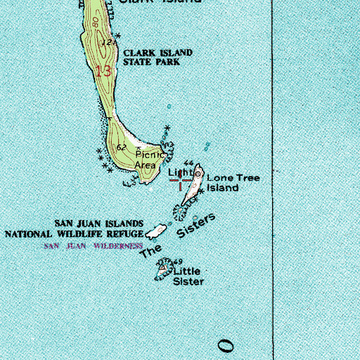 Topographic Map of Lone Tree Island, WA