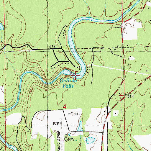 Topographic Map of Desoto State Park Lake, AL