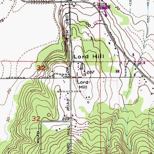 Topographic Map of Lord Hill, WA