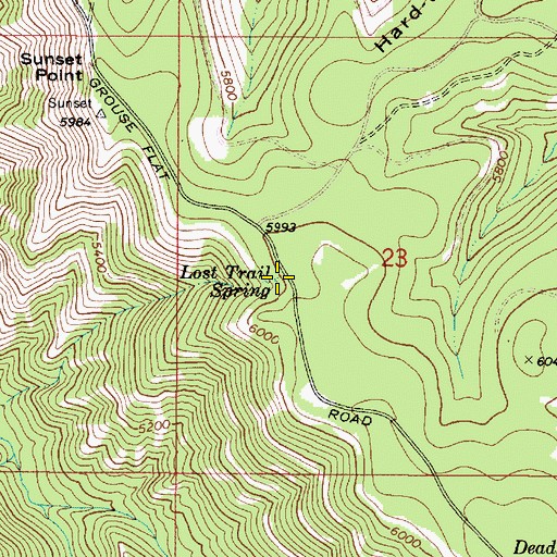 Topographic Map of Lost Trail Spring, WA