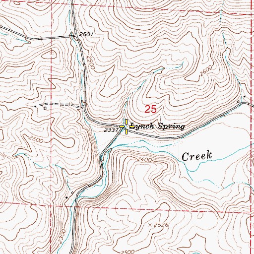 Topographic Map of Lynch Spring, WA