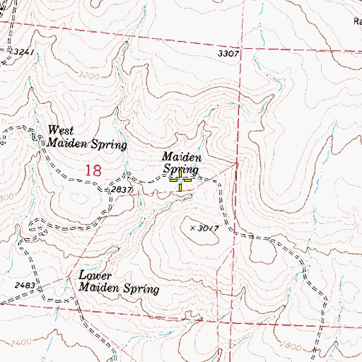 Topographic Map of Maiden Spring, WA