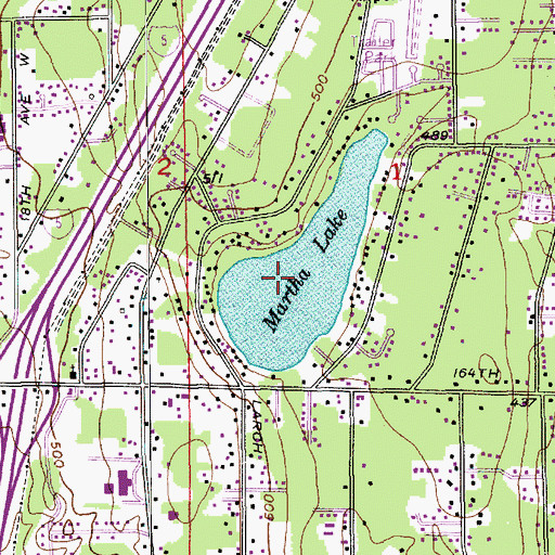 Topographic Map of Martha Lake, WA