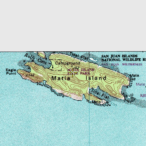 Topographic Map of Matia Island State Park, WA