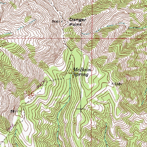 Topographic Map of McBain Spring, WA