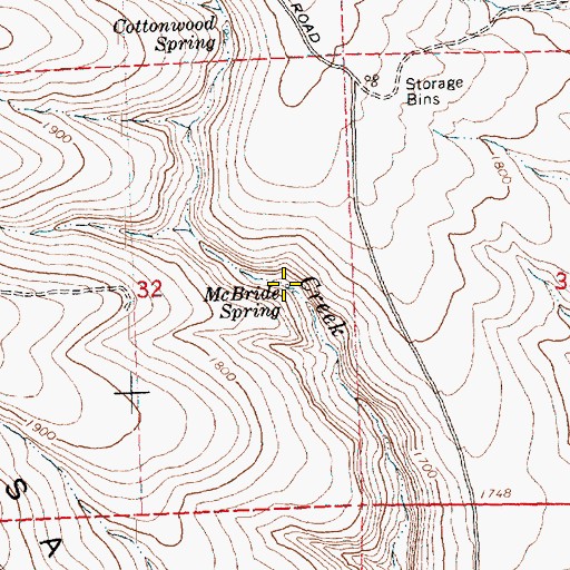 Topographic Map of McBride Spring, WA