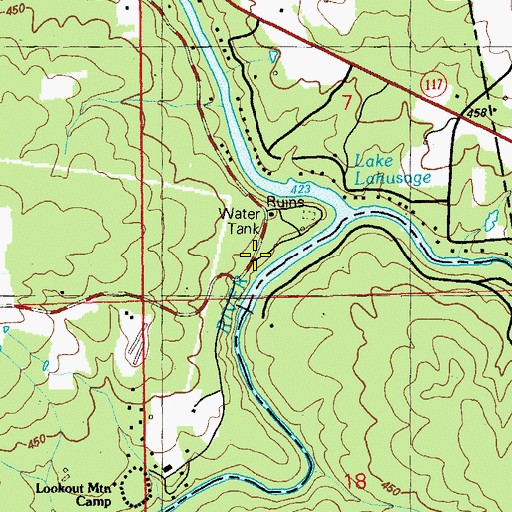 Topographic Map of Cloudmont Park, AL