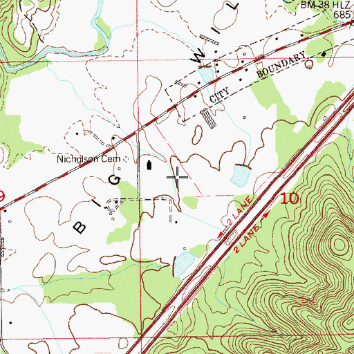 Topographic Map of Collinsville Industrial Park, AL